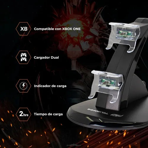 Accesorio XBX Immortal Gaming Thunder X-Lite Cargador Dual - Negro