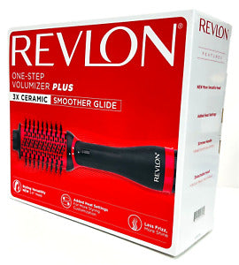 Cepillo Eléctrico Cabello Revlon One Step Voluminizer Plus 3x Ceramica - Negro/Rojo