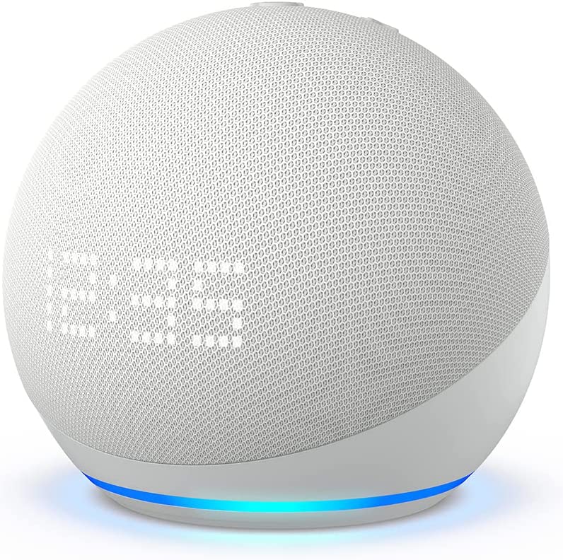 Amazon Echo Dot 5a Gen con Reloj (Con Alexa) - Blanco