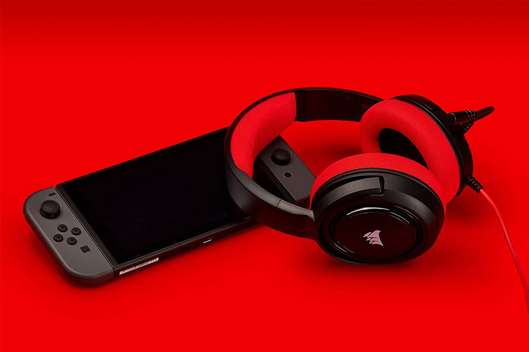 Audífonos Alámbricos Gamer Corsair HS35 Stereo (Rojo) - XBOX One / PlayStation 4 / Nintendo Switch / PC / Móvil