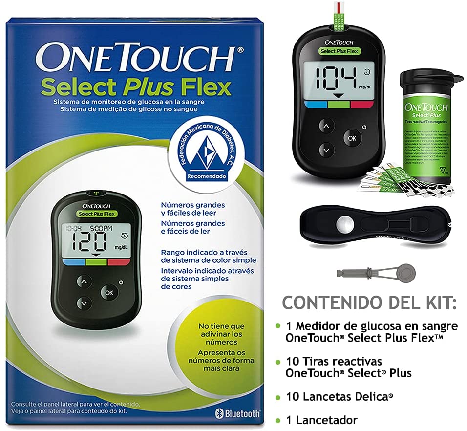 Medidor de Glucosa One Touch Select Plus Flex Bluetooth