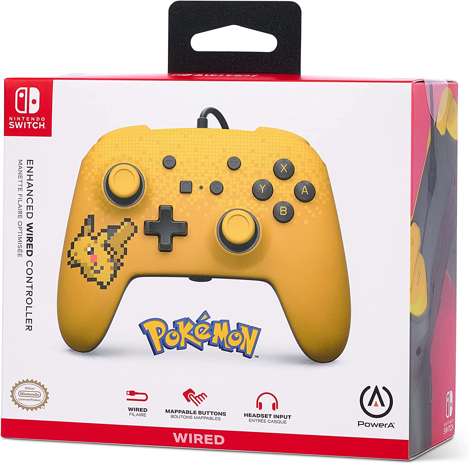 Control Alámbrico PowerA Nintendo Switch - Pixel Pikachu