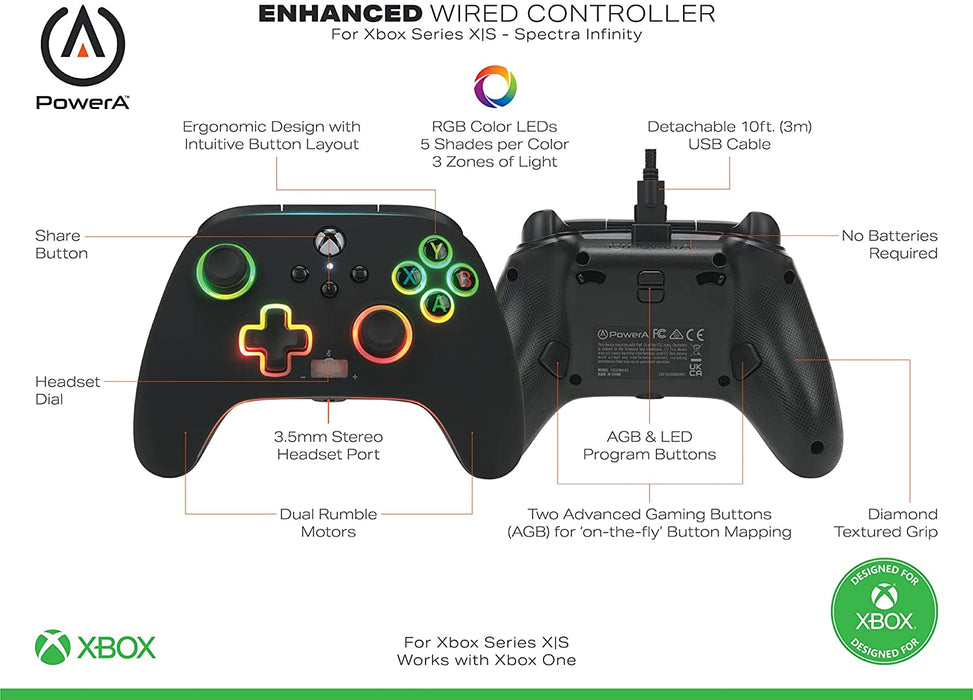Control Alámbrico PowerA Spectra - XBOX One / Series S/X